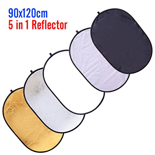 35"x47" Light Reflector for Photography 5-in-1 Photo Collapsible Photography Reflector Large Oval Portable Collapsible Lighting Reflectors Photography Panel for Studio Video - size: 35x47inch
