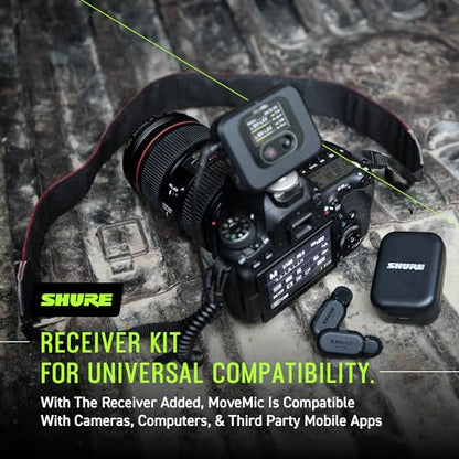 Shure MoveMic One - Pro Direct to Phone Wireless Lavalier Microphone for iPhone & Android, Bluetooth Mini Mic, 24 Hours Charge, Quick Set Up, IPX4, Compact & Portable Clip Lav (MV-ONE-Z7) - style: Single Channel