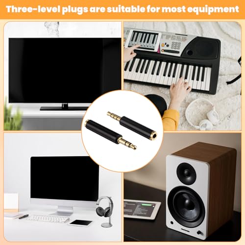JIEYAO 4 Pack 3.5mm TRS to TRRS Adapter, Male to Female Microphone Audio Converter TRRS to TRS Adapter Microphone Audio Adapters for Cameras Recorders Audio Interfaces with TRS/TRRS Jack