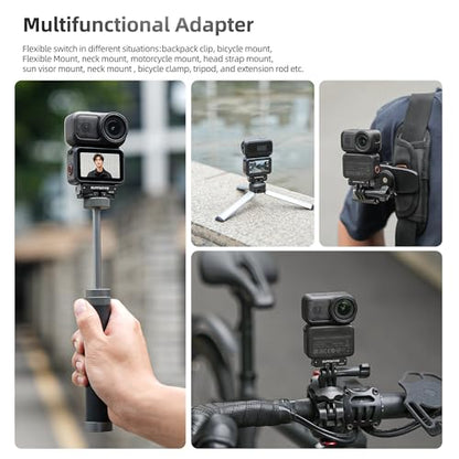 Dual-Direction Magnetic Mount Adapter for DJI Osmo Action 6/Nano - Quick-Release Base with 1/4" Thread & Foldable Connector for Tripods, Selfie Sticks, Vlogging Accessories