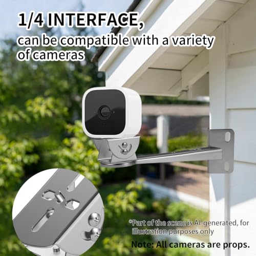 ZT-NET Security Camera Corner Pole Mounting Bracket Stainless Steel | Mount with Extension Arm for Surveillance Systems Compatible with CCTV IP Cameras Indoor and Outdoor (Not Included Camera)