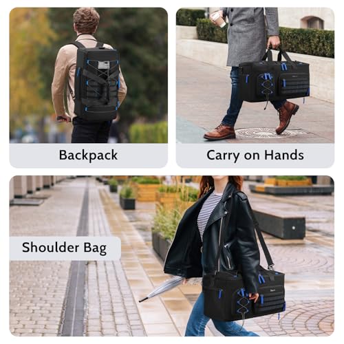 Large Dj Cable Bag with Laptop and Microphone Pocket, Dj Bag for Equipment with 8 Detachable Dividers and Padded Bottom, Dj Gig Bags for Music Gear Accessories, Blue - color: Blue