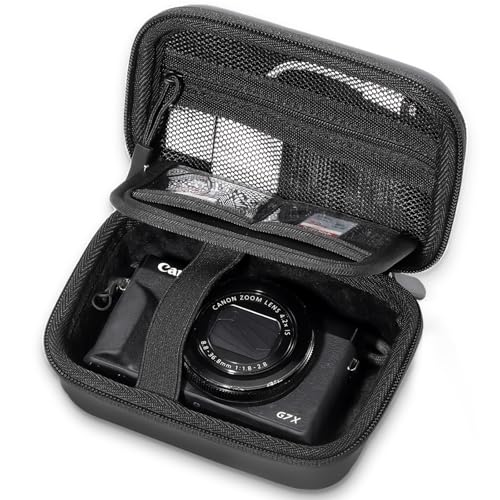 ProCase Hard Shell Digital Camera Case for Canon G7X Mark III, Sony Cybershot, PowerShot SX740, Ricoh GR III, Kodak Pixpro, Compact Small Cameras Travel Carrying Storage Bag Fathers Day Gift-Black - color: Black