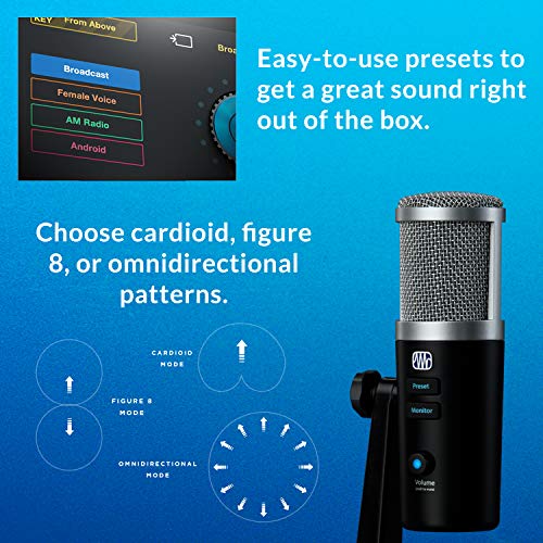 PreSonus Revelator USB Condenser Microphone for podcasting, live streaming, with built-in voice effects plus loopback mixer for gaming, casting, and recording interviews over Skype, Zoom, Discord - style: Revelator USB-C Condenser Mic