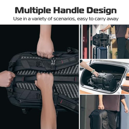 ULANZI Camera Backpack Professional Bag, Water-Resistant Photography Camera Case Anti Theft Travel for Photographers DSLR Mirrorless Camera Lens Tripod Holder 16" Laptop Black 22L - size: BP09: 18.5 x 14.1 x 9.3