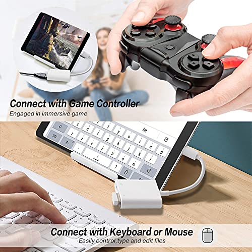 SUNTRSI USB Camera Adapter with Charging Port, Portable USB Female OTG Adapter Suitable for iPhone iPad, Plug and Play USB Adapter for iPad Support Card Reader