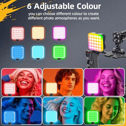 Zeadio All-in-One Video Rig Kit, Aluminum Handheld Camera Cage with RGB Video Light, Microphone, Top Handle,15mm Rod Guide, Extension Rods & Carrying Case for Filmmaking Vlogging Recording etc - style: Pro Kit