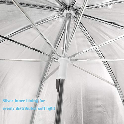 Photography Umbrella Lighting 4 Pack Kit, 33"/84cm Soft White Translucent and Reflective Umbrella for Photo and Video Studio Shooting