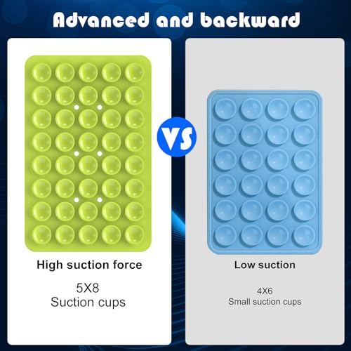 Double Sided Silicone Suction Phone Holder Mount, Silicon Accessory for iPhone and Android, Hands-Free Mirror Shower Phone Holder, TikTok Videos and Selfies (Combo D) - color: Combo D