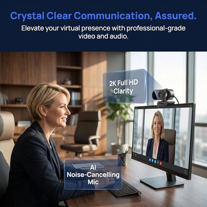 4K Ultra HD Webcam with Privacy Cover USB Plug and Play Computer Camera with Dual Mic Desktop Cam for Video Calling Streaming - size: 4K One size fits all
