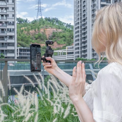 JJC Pocket 3 Magnetic Phone Holder for DJI Osmo Pocket 4 3 & Xtra Muse Accessories, Detachable Expansion Adapter Compatible with Magsafe Cell Phones/Case, Folding 2-Fingers for Tripod Extension Rod - color: Black -Magnetic Handle Version