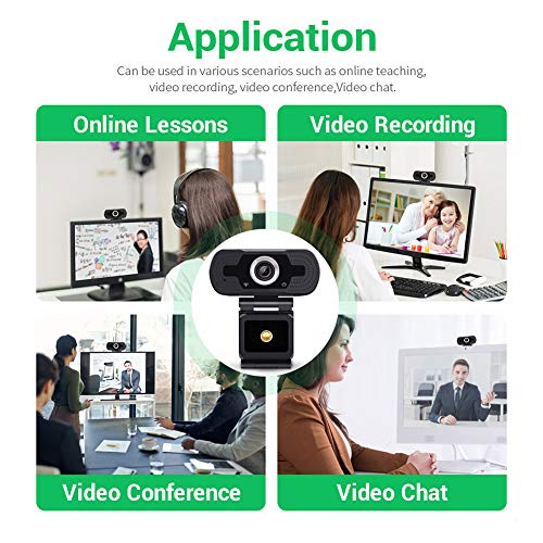1080P USB Webcam with Mic PC Camera for Video Calling & Recording Video Conference/Online Teaching/Business Meeting Compatible with Computer Desktop Laptop MacBook for Windows Android iOS