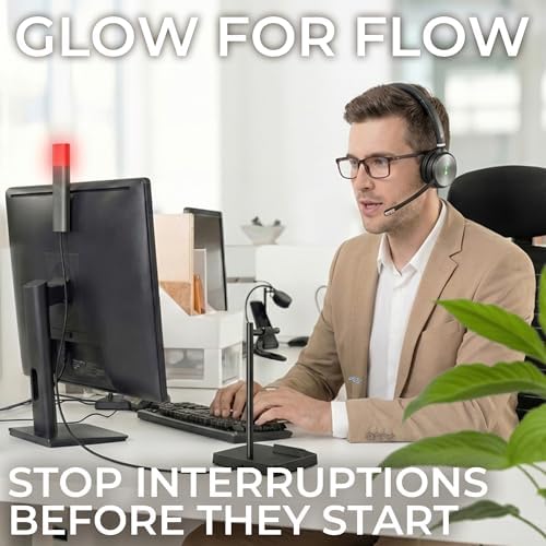 Yealink Busylight BLT60, Compatible with WH62, WH63, WH66, WH67 headset base, 2.5mm Connectivity, Smart Call Status LED Indicator Light, Plug-and-Play, for Office, Home, and Remote Work Productivity