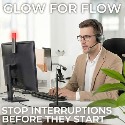 Yealink Busylight BLT60, Compatible with WH62, WH63, WH66, WH67 headset base, 2.5mm Connectivity, Smart Call Status LED Indicator Light, Plug-and-Play, for Office, Home, and Remote Work Productivity