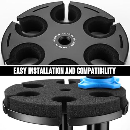 Facmogu Multi Microphone Holder, Aluminum Multi Mic Holder Holds Up to 6 Mics for Organizer & Display, Wired and Wireless Mic Holder w/ 3/8"-16 Threaded Adapter for Stand (Holder Only)