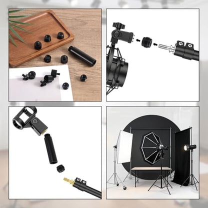 13pcs Microphone Stand Adapter Screws with Extension Tubes, Aluminum Alloy 3/8" to 5/8" & 1/4" Thread Converters Mic Screw Adapter Accessories for Mic Boom Arm Mount Camera Tripod Fill Light - style: Adapter screw+extension tube set