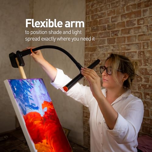 Daylight Company Easel Lamp Go™ Premium 95+ CRI LED Art Lamp with 3-Step Dimmer, USB-C Cable, and Built-in Battery for Superb Color Reproduction and Uninterrupted Illumination - style: Easel Lamp