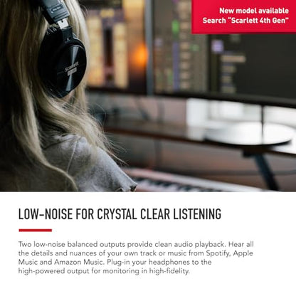 Focusrite Scarlett Solo 3rd Gen USB Audio Interface for Guitarists, Vocalists, Podcasters or Producers to record and playback studio quality sound - style: Scarlett Solo