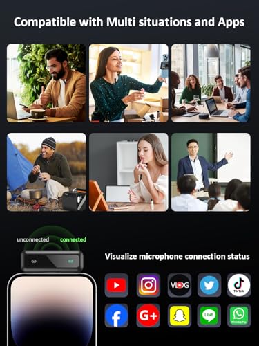 BILIWAL Wireless Lavalier Microphone, Noise Cancelling Lapel Recording Entry-Level 2 Pack Mics, Lightning Port for iPhone 5-14 Series - style: Lightning RX Mic