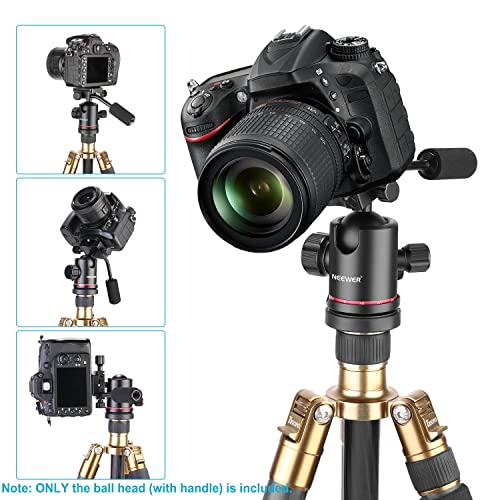 Neewer Heavy Duty Camera Tripod Ball Head with Handle and 1/4 inch Quick Shoe Plate, 360 Degree Panoramic Head for Tripod, Monopod, Slider, DSLR Camera, Camcorder, Load up to 17.6 pounds/8 kilograms - style: GM-HD