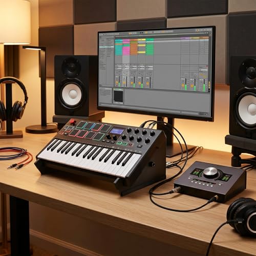 7.48"–11.41" Adjustable Desktop Stand for MIDI Controller/Synth/Sampler/Drum Machine, Stable Non-Slip & Quick Assembly (small) - size: small
