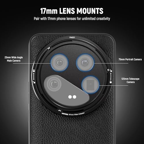 NEEWER 14 Ultra Case, Protective Heavy Duty Case with Wireless Charging, 17mm Lens Mounts & 67mm Filter Adapter, TPU + PC Faux Leather, Compatible with Xiaomi 14 Ultra, PA051 Black - style: Case for 14 Ultra