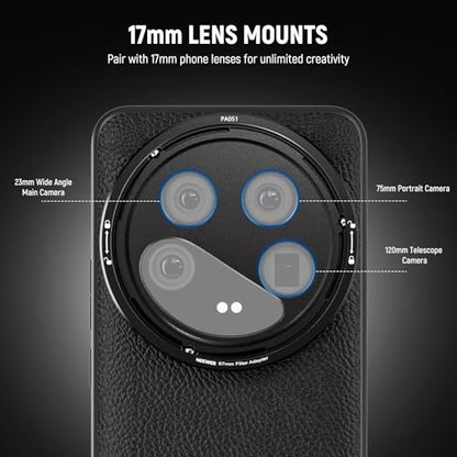 NEEWER 14 Ultra Case, Protective Heavy Duty Case with Wireless Charging, 17mm Lens Mounts & 67mm Filter Adapter, TPU + PC Faux Leather, Compatible with Xiaomi 14 Ultra, PA051 Black - style: Case for 14 Ultra