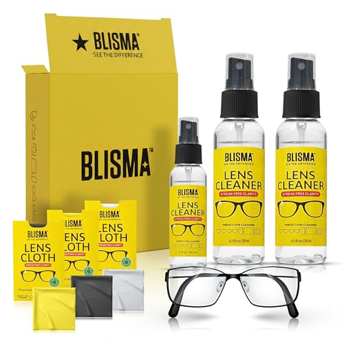 Crystal Clear Eyeglass Lens Cleaner Spray Kit | 2 × 4.1 Fl Oz + 1 × 2 Fl Oz + 3 Microfiber Cloths | See Crystal Clear | Glasses, Sunglasses & Optical Lenses | Pack of 6