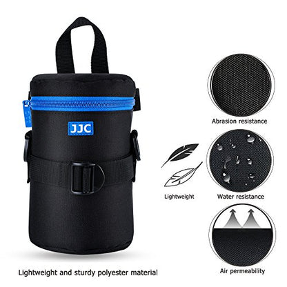JJC Deluxe Lens Case Pouch for Canon EF 75-300mm f4.5-5.6/EF 24-105mm f4L/EF 16-35mm F4L/RF 75-300mm f4-5.6,Nikon AF-S 24-70mm f2.8/16-35mm f4G/70-300mm f4.5-6.3G & More Lens below 3.15" x 6.1"(D x L) - size: L Size