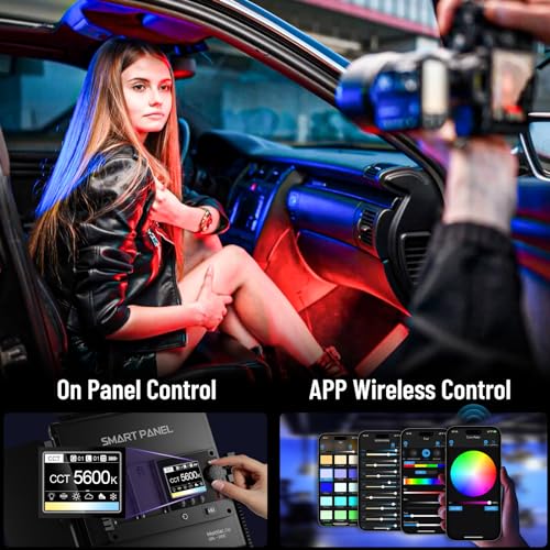 Mettlelite SPL210C Light Kit 2 Packs, RGB LED Video Light with APP Control, 360° Full Color RGB, 2800K-8000K, CRI/TLCI 97+, 10 Scenes, Photography Studio Light Kit with Light Stand for Photo and Video - size: SPL210C - 2 Lights Kit