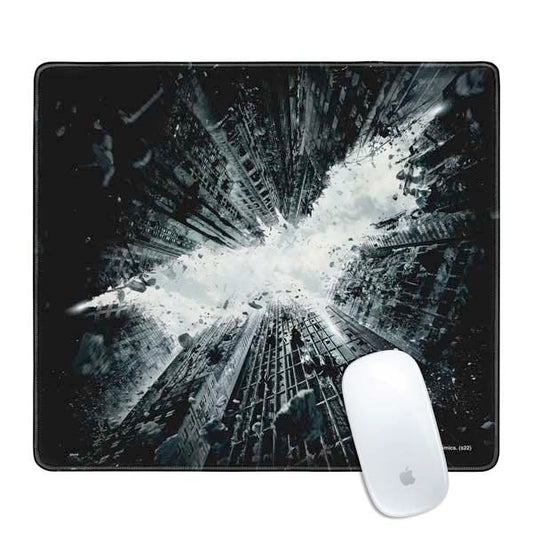 Skinit 12.6” x 11” Batman Dark Knight Rises Gaming Mouse Pad, Large for Desk Setup, Anti-Slip Rubber Base, Smooth Low-Friction Surface, Precision Stitched Edges - color: Black - BATMNX07, size: 12.6" x 11"