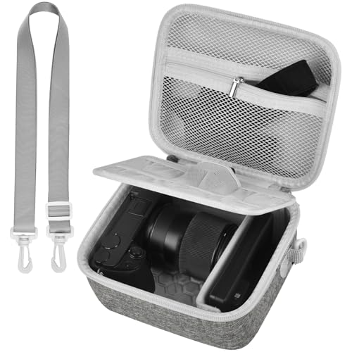 casmilee Camera Case for Sony Alpha ZV-E10 Alpha a6400/ a6700/ a6100/ a6000/ a6600/ a6500 Mirrorless Digital Camera, Hard Travel Bag with a Shoulder Strap for Lens & Accessories (Dark Gray, Medium) - color: Dark Gray, size: Medium