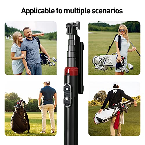62" Phone Tripod & Selfie Stick for Golf Training, Extendable Cell Phone Tripod Stand with Wireless Remote and Phone Holder, Golf Training Aid - Compatible with iPhone Android iPhone