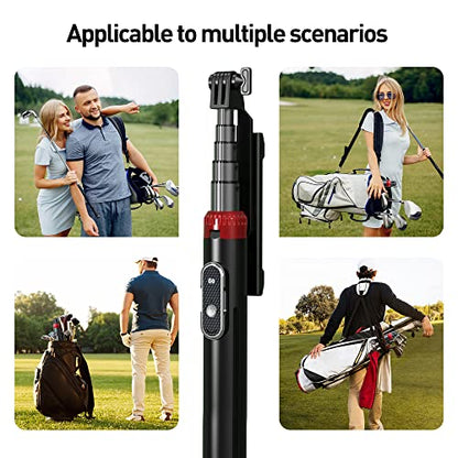 62" Phone Tripod & Selfie Stick for Golf Training, Extendable Cell Phone Tripod Stand with Wireless Remote and Phone Holder, Golf Training Aid - Compatible with iPhone Android iPhone