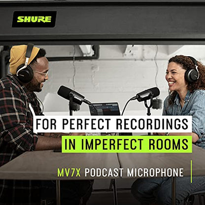 Shure MV7X XLR Dynamic Microphone for Podcasting, Streaming & Vocal Recording - Voice-Isolating Cardioid Mic with Broadcast-Style Design & All-Metal Construction, Black | Xlr Output, Voice Isolation, Dynamic Cardioid Capsule, All-Metal Body, 50-16, 000 Hz