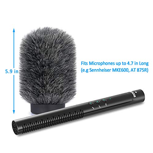 YOUSHARES Deadcat Wind Muff for Rode NTG4,MKE 600 Shotgun Microphones, Audio-Technica AT875R Shotgun Microphones, Windscreen Up to 4.7" Long - color: NTG4 Shag