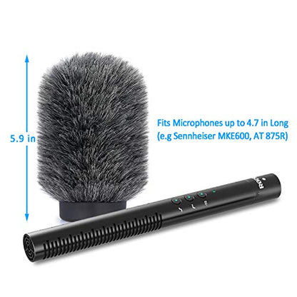 YOUSHARES Deadcat Wind Muff for Rode NTG4,MKE 600 Shotgun Microphones, Audio-Technica AT875R Shotgun Microphones, Windscreen Up to 4.7" Long - color: NTG4 Shag