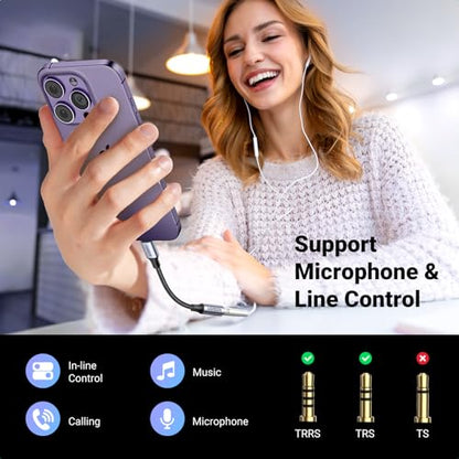 UGREEN Headphone Adapter for iPhone Lightning to 3.5mm Adapter Apple MFi Certified Lightning Aux Audio Jack Dongle Compatible with iPhone 14 Pro Max/14 Plus/13 12 11 Pro Max/SE/XS, Grey - color: Grey