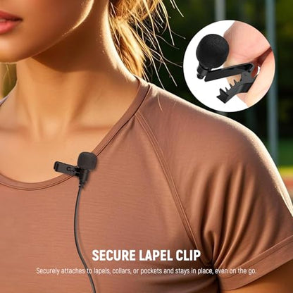 NEEWER Mini Lavalier Microphone (2 Pack), 6.6ft/2m Clip On Wired Condenser Lapel Mic with 3.5mm TRS Plug, Compatible with DJI Mic 2, Rode Wireless Go II, NEEWER CM28 CM31 Camera, LM5 - style: LM5