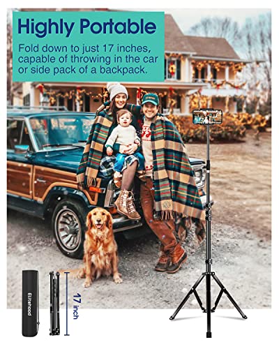 Elitehood 6.7 Feet Tall Phone Tripod, Heavy Duty Metal iPhone Tripod Stand with Remote, 17" Gooseneck Overhead Phone Mount for iPhone 15 14 13 Pro Max / 13 Pro / 13 12 11, Android Cell Phone Black - style: Flexible Arm