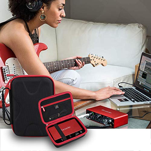 Aproca Case Compatible with Focusrite Scarlett 2i2 4th Gen USB Audio Interface, Portable Storage Bag for Accessories (Case Only)