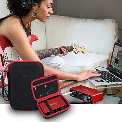 Aproca Case Compatible with Focusrite Scarlett 2i2 4th Gen USB Audio Interface, Portable Storage Bag for Accessories (Case Only)