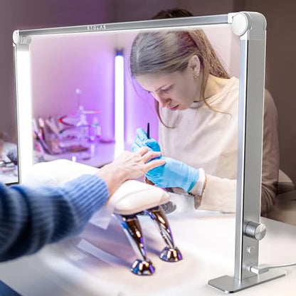 STOLAS Nail Tech Lamp for Desk, 4000K-6000K Dimmable LED Manicure Lamp, Desk Light for Nail Tech-Silver - color: Silver