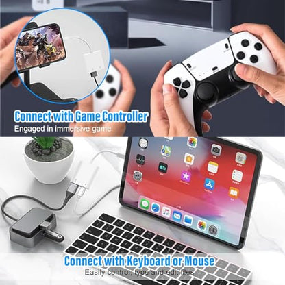 Lightning to USB Camera Adapter for iPhone, USB3 Female OTG Adapter with Charging Port, Plug and Play, Support Card Reader, USB Flash Drives, Keyboard [Apple MFi Certified]