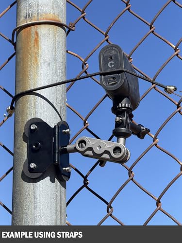 Nakedcellphone Magnetic Fence Post Mount for Gamechanger Cell Phone, iPhone | Also Fits GoPro, Mevo Start - Ideal for Recording Baseball, Softball, Tennis, Pickleball - Wonder Straps Included