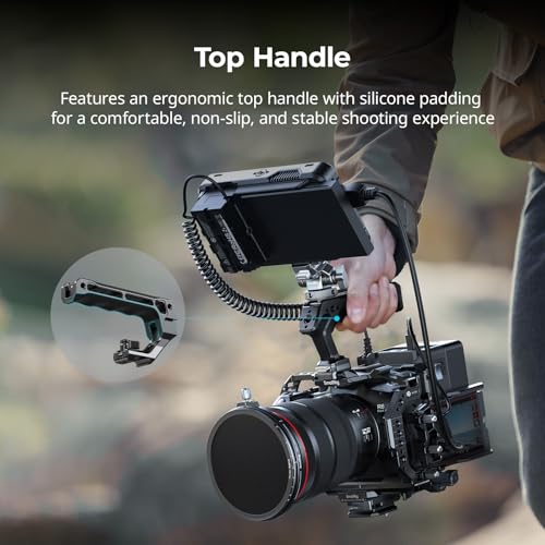 SmallRig Camera Cage Kit for Canon R6 Mark III with Top Handle and Cable Clamp, HawkLock NATO Rails, Quick Release Plate for Arca, Compatible with DJI RS 3 / RS 3 Pro/RS 4 / RS 4 Pro-5955 - style: Cage with top handle