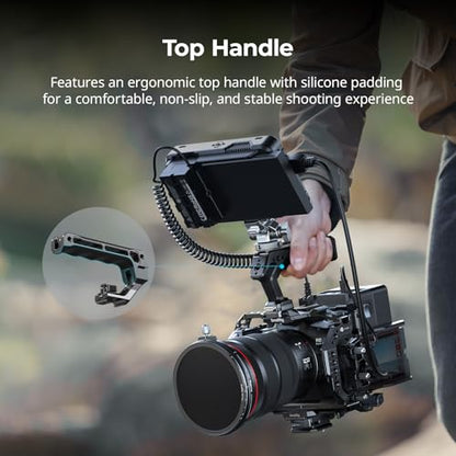 SmallRig Camera Cage Kit for Canon R6 Mark III with Top Handle and Cable Clamp, HawkLock NATO Rails, Quick Release Plate for Arca, Compatible with DJI RS 3 / RS 3 Pro/RS 4 / RS 4 Pro-5955 - style: Cage with top handle