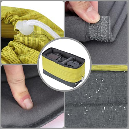 Koolertron Waterproof DSLR Camera Bag with Removable Insert, Adjustable Compartments, Fits in Camera Bags - Protective Case for DSLR/SLR Cameras & Accessories - color: Gray Green+Yellow
