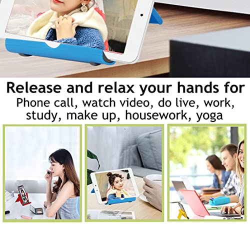 Adjustable Foldable Cell Phone Stand for Desk, Compatible with Most Smartphones and Tablets, Fits Devices up to 10 Pounds - color: Black+White