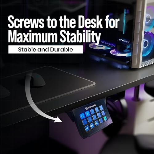 Under Desk Stream Deck Mount - Under Desk Tray for MK1 & MK2 Controller Holder with 4 Screws, Gaming PC Equipment & Streamer Accessories for Streaming Setup, Streamers & Gamers Must-Haves - Black - color: Black